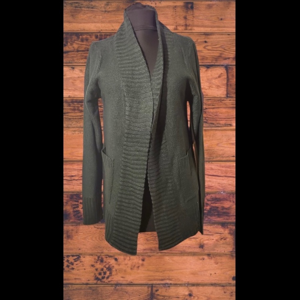 Cozy wintergreen open - cardigan with pockets